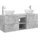 Maison Exclusive - Ensemble de 3 meubles de salle de bain, couleur gris béton, dimensions 129 x 35 x 80 cm