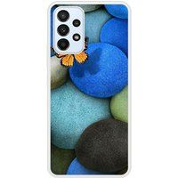 Samsung Galaxy A23 Papillon galet bleu Verstevigd hoesje met sublimatie bedrukking