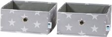 LOVE !T STORE !T LOVE IT STORE IT Lade-organizer 2-delig - Garderobekastorganizer - Set met twee grote dozen - Verstevigd met karton - Grijs met sterren - 30x30x15 cm
