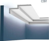 Orac Decor Kroonlijst C391 MODERN STEPS Indirecte verlichting Sierlijst modern design blanc 2m