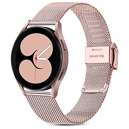 Issinlky horlogeband voor Samsung Galaxy Watch 4, 20 mm roestvrijstalen metalen band voor Galaxy Watch 4 Classic / Galaxy Watch 3 41 mm / Galaxy Watch Active 2 / Gear Sport / Amazfit GTS