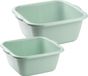 Forte Plastics Bac à vaisselle set van 2 formaten - 6 en 10 liter - mint groen - kunststof