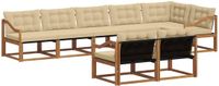 vidaXL - Acacia houten loungeset - 8 zitplaatsen - Natuurlijk en beige