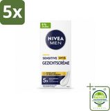 NIVEA MEN Sensitive Gezichtscrème met SPF 15 - 75 ml - 5 Stuks