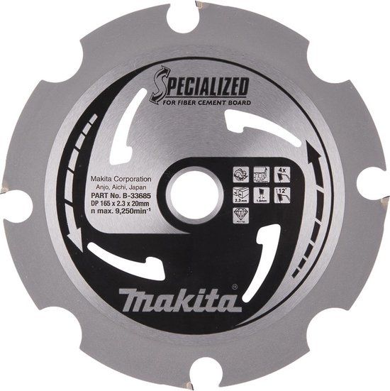 Makita Accessoires Cirkelzaagblad voor Vezelcementplaat - Ø 165mm - 4T