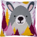 Vervaco Kruissteekkussen kit Konijn 40 x 40 cm