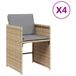 vidaXL Tuinstoelen 4 stuks Gecapitonneerde zitting Polyrattan Staal Grijs