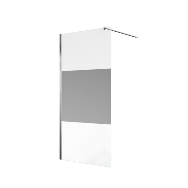 Saniclass Bellini inloopdouche 160x200cm veiligheidsglas band mat glas anti kalk chroom WR160-C/NFF