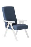 Stoel ESSEGI SRL Stoel van hout Fiammta ESSEGI SRL relaxstoel stof blauw gelakt wit aftrekbaar