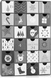 BRUBAKER Adventskalender om te vullen - Zwarte en Witte Kerst - Kerstkalender met 24 Vakjes om zelf te vullen met kleine Cadeautjes - 32,5 cm hoog - Karton