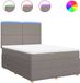 vidaXL Boxspring met matras, stof, taupe, 140x190 cm