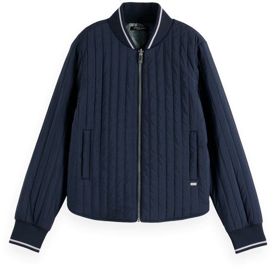 Scotch & Soda Women's Reversible Quilted Bomber Jacket - Green - Size S