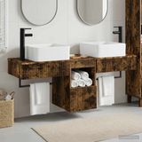 vidaXL Badkamerkast - set - 3 - st - Gerookt - eiken - 136 - x - 35 - x - 80 - cm