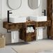vidaXL Meuble de salle de bain - set - 3 - pièces - Chêne fumé - 136 - x - 35 - x - 80 - cm