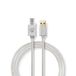 Nedis CCTB60100AL20 USB-kabel - 2 m - Aluminium