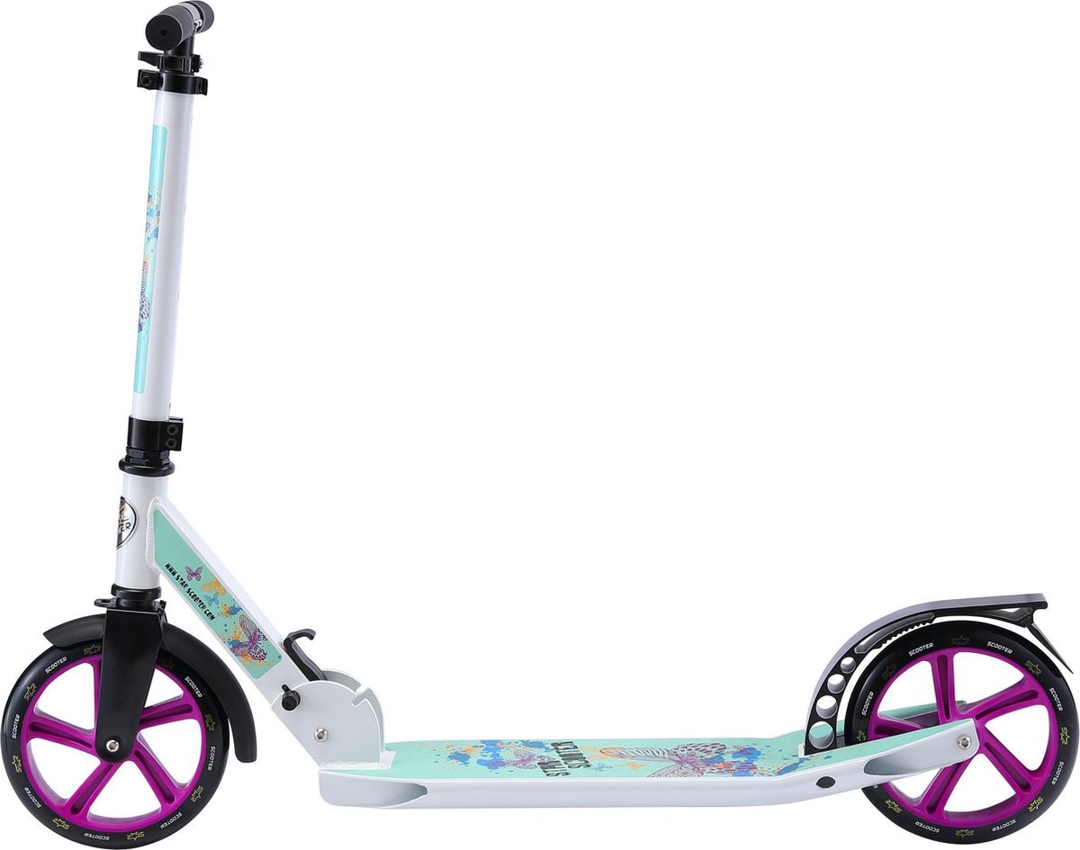 STAR SCOOTER Alu City vouwbaar 205mm Cruising, wit / turquoise