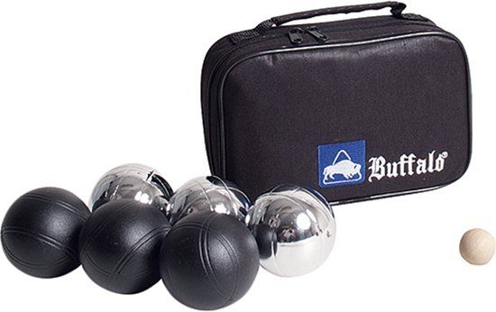 Buffalo Jeu de boules set - 6 stuks - gepoedercoat metaal