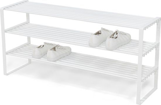 Spinder Design schoenenrek Rex SR 2 - Wit - 100 cm - Staal