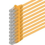 1aTTack.de CAT.6 CAT6 Ethernet LAN-netwerkkabel 1000 Mbit/s patchkabel, 0,25 m, geel, 10 stuks