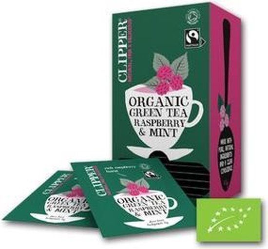 Clipper Raspberry and Mint Bio Green Tea - 6 Stuks