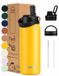 VANN® 3-Wandige RVS Waterfles 500 ML met rietje voor volwassenen – Met 5 accessoires – bidon – 24 uur koud/12 uur warm – Mango – VANN Ultimate Bottle®