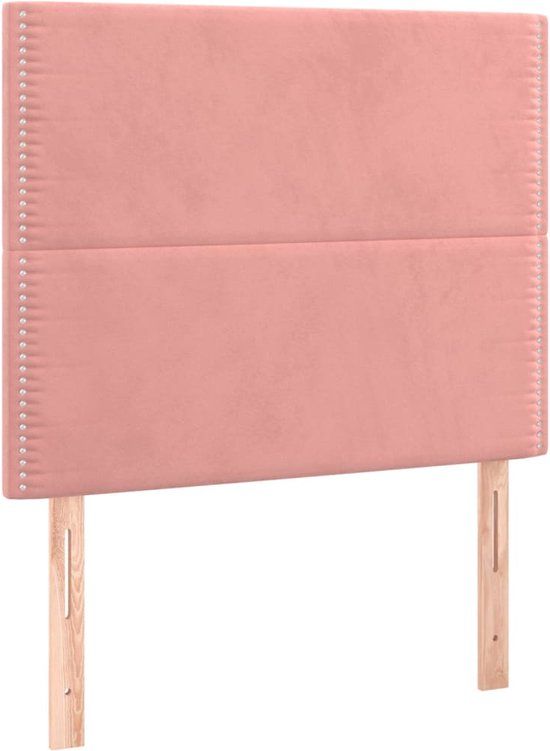 vidaXL Hoofdbord Roze Fluweel 80x5x118/128 cm