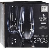 Atmos Fera Longdrink glazen - 8x stuks - kristalglas - 580 ml - sap/water glas drinkglazen