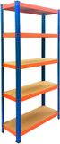 Merkloos Stellingkast - 150x75x30 cm - tot 875 kg - blauw-oranje