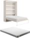 Vente-unique Lit escamotable bois beige 160 x 200 cm