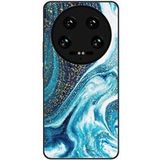 Xiaomi 14 Ultra Marbre bleu paillete Verstevigd hoesje met sublimatie bedrukking