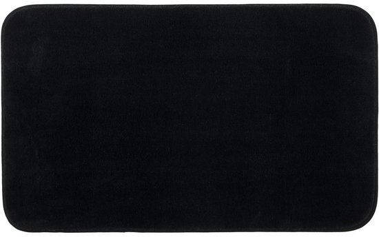 texpot Badteppich Premium Microfaser rutschfest Rio Badmatte 100 x 60 cm Schwarz