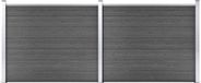 vidaXL Schuttingpanelenset Composiet Zwart 353x146 cm