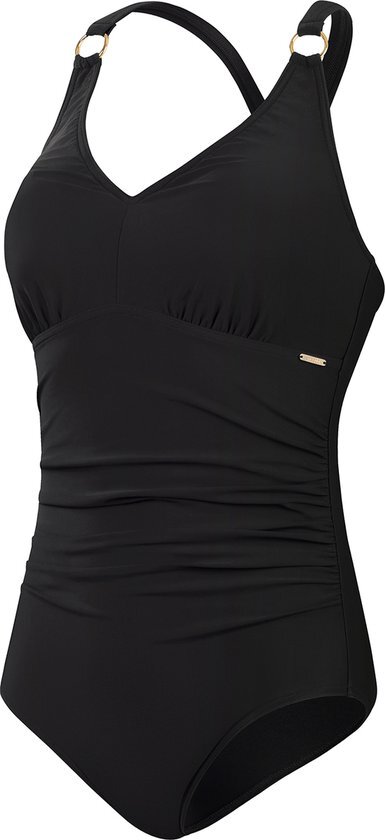 Speedo Shaping V Neck 1 Piece Zwart Sportbadpak - Maat 36