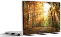 SleevesAndCases Laptop sticker - 15.6 inch - Bos - Herfst - Zon - Landschap - Natuur - Bomen - Bladeren - Vinyl