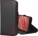 TORRO Case Compatibel met iPhone 15 Pro - Premium lederen portemonneehoes met standaard en kaartsleuven (Zwart)