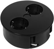 Dekker Bachmann Twist - Inbouw stopcontact - 2x 230V - mat zwart - 2 meter aansluitsnoer