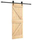 vidaXL Schuifdeur - Naturel en Zwart - 70 x 210 cm - Massief Pine Hout