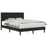 vidaXL Bedframe met LED-stripverlichting Zwart 120 x 200 cm Kunstleer