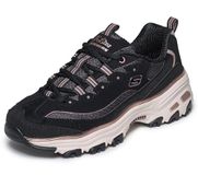Skechers D'LITES-CHROME WAVE Dames Veterschoenen - Zwart / Rose Gold