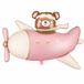 PartyDeco Folieballon beer in vliegtuig lichtroze 94 x 61 cm