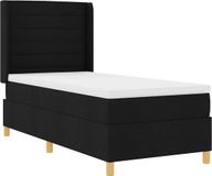 vidaXL Boxspring bed met LED-stripverlichting Zwart 90 x 200 cm Stof