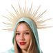 Atosa Verkleed haarband/hoofdband met spikes - goud