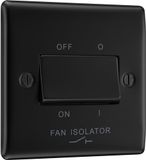 BG Elektrische 3-polige ventilatorisolatorschakelaar, mat zwart, 2-weg, 10AX