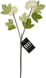 Bellatio Design Fleur artificielle Viburnum / boule de neige - 46 cm - blanc - tige seule - fleurs artificielles en soie