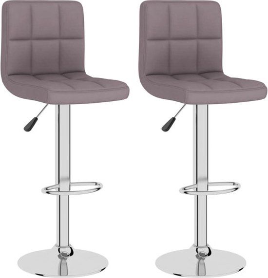 vidaXL Barkrukken 2 st stof taupe