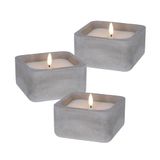 WELL HOME LED-kaarsen, vierkant, grijs, 3 stuks