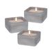 WELL HOME LED-kaarsen, vierkant, grijs, 3 stuks