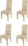 t m c s Tommychairs Luisa - Eetkamerstoelen - Set van 4 - Eikenhout & Beige - Kunstleer
