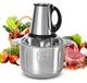 Robot culinaire électrique - accessoire hachoir à viande et hacheur - 5 litres - corps en acier inoxydable - accessoire pour kebabs et saucisses