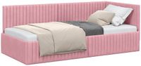 vidaXL Hoekbedframe Roze Fluweel 90 x 190 cm